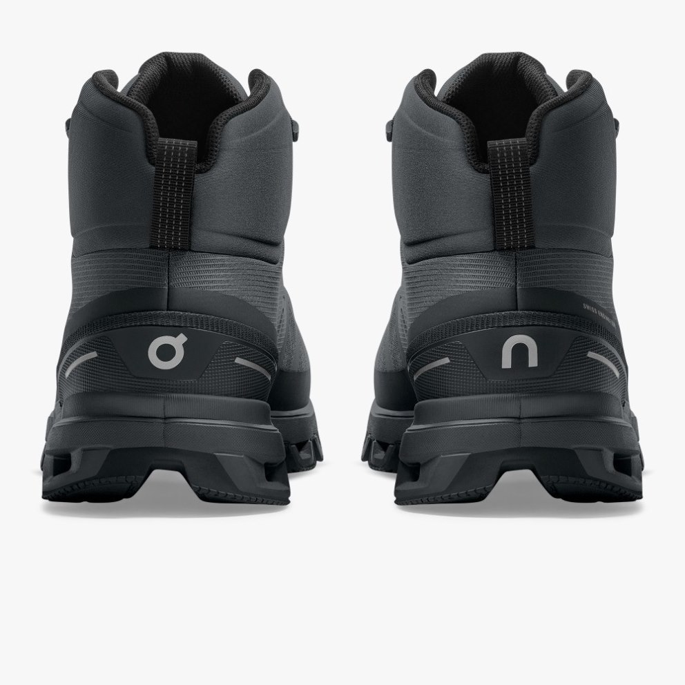 On Cloudrock Waterproof Men's Hiking Boots Black | GTH354-CA