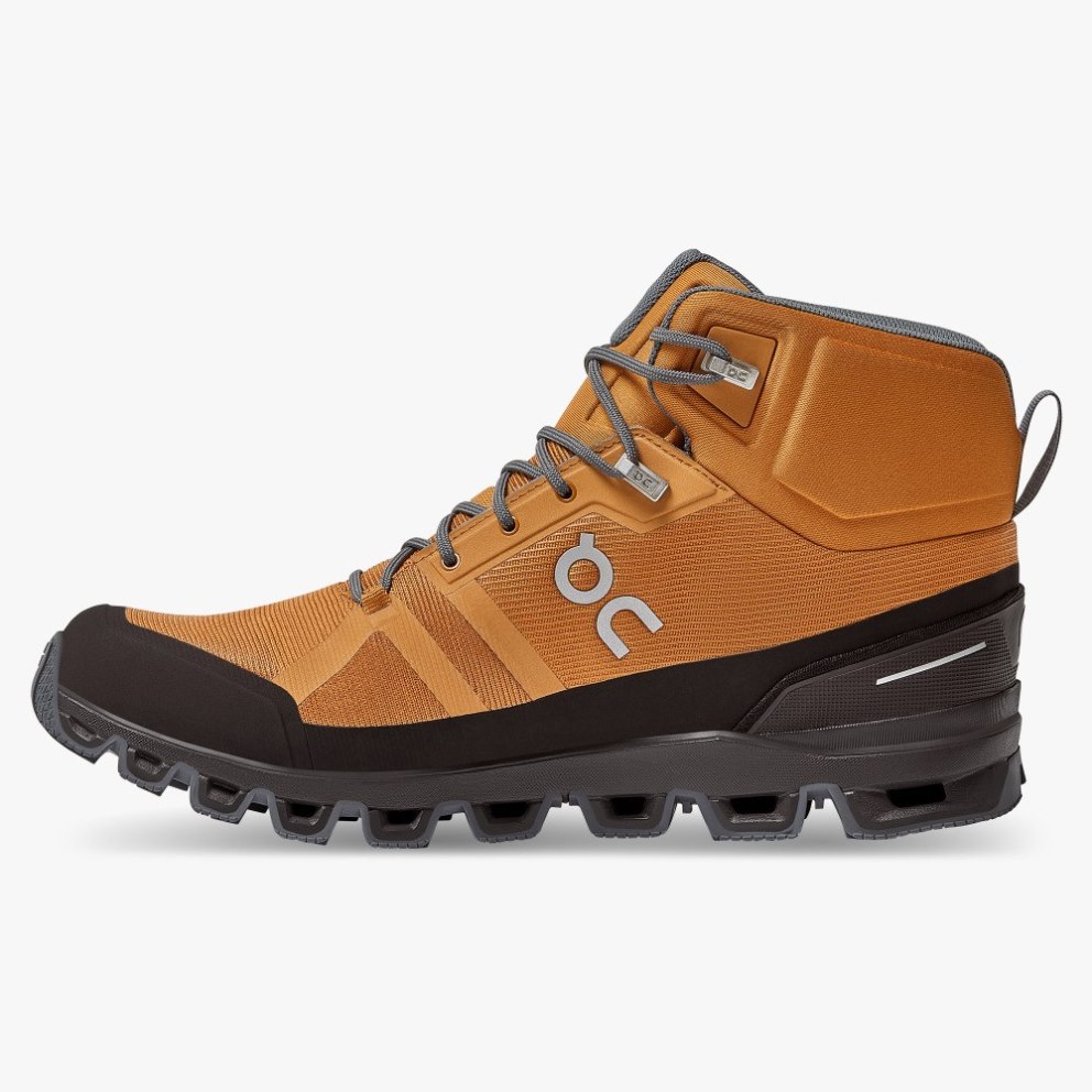 On Cloudrock Waterproof Men's Hiking Boots Brown / Black | LAM584-CA