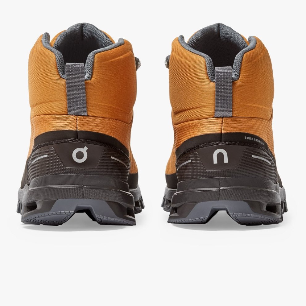 On Cloudrock Waterproof Men's Hiking Boots Brown / Black | LAM584-CA