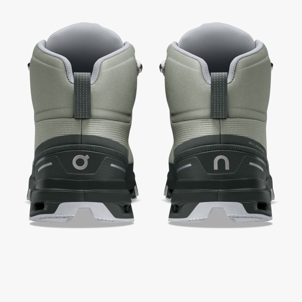 On Cloudrock Waterproof Men's Hiking Boots Olive | UBL690-CA