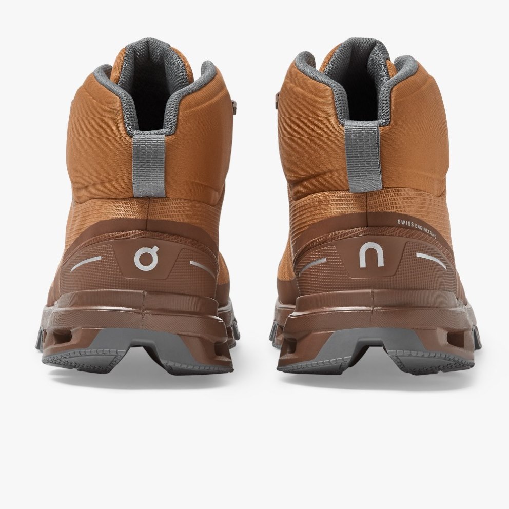 On Cloudrock Waterproof Women's Hiking Boots Brown | XHG176-CA