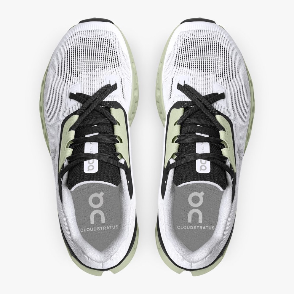 On Cloudstratus Women's Running Shoes White / Mint | XBS163-CA