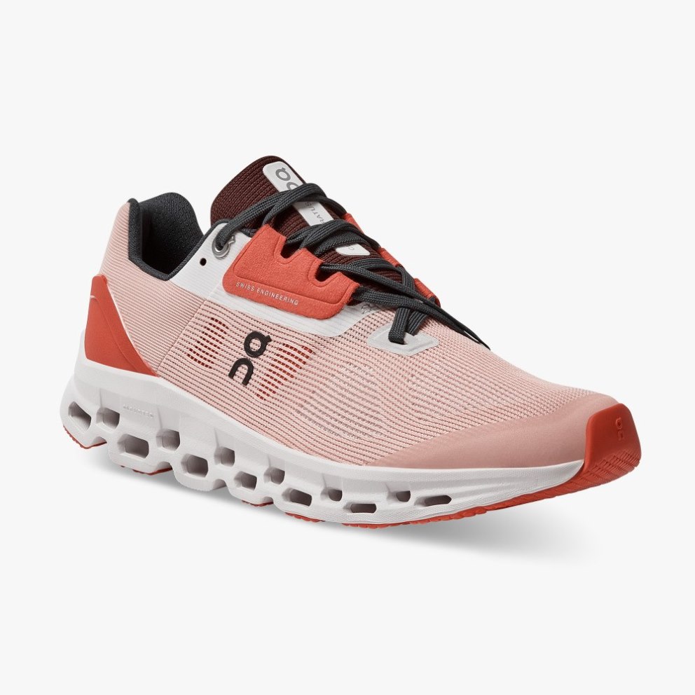 On Cloudstratus Women's Running Shoes Rose | YAC387-CA