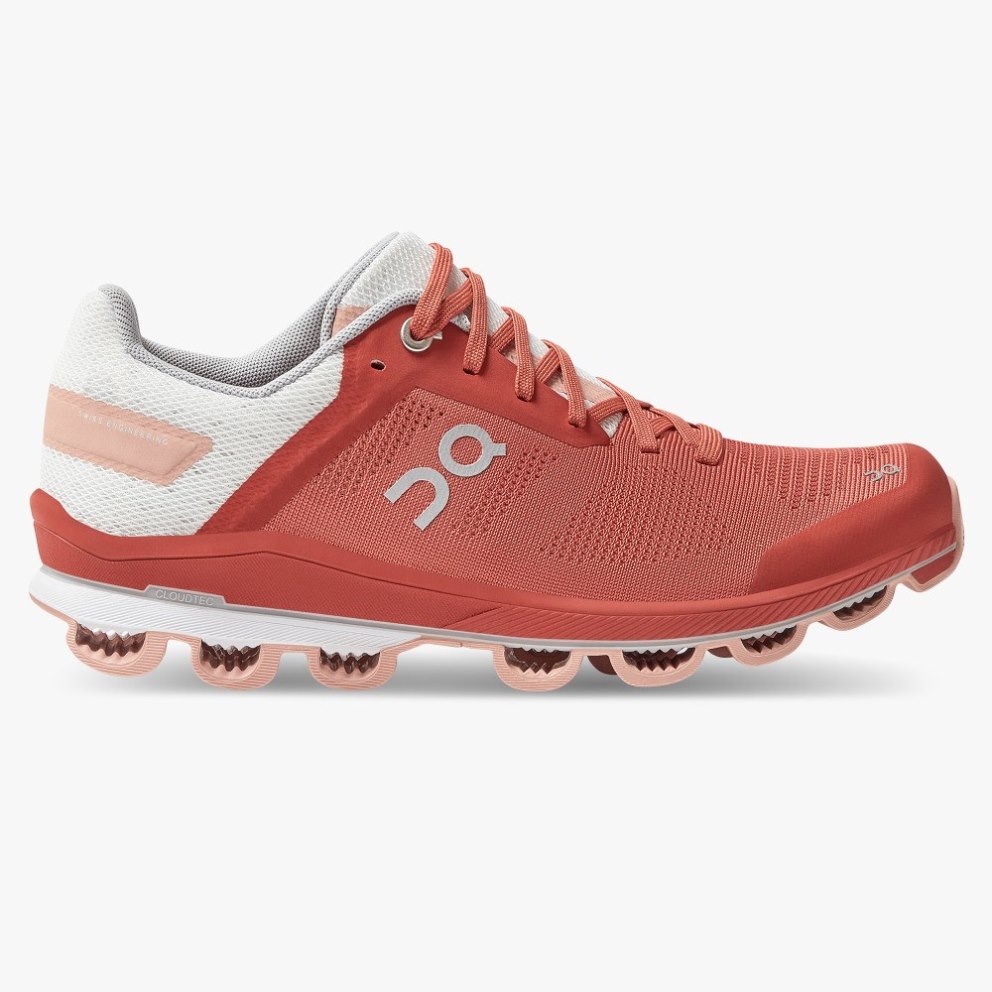 On Cloudsurfer 6 Women\'s Running Shoes Rose / White | DLU568-CA