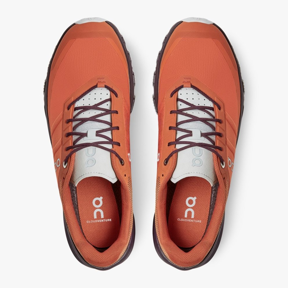 On Cloudventure Men's Hiking Shoes Orange / Burgundy | KWR387-CA