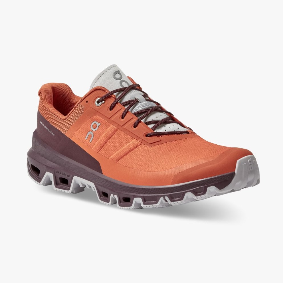 On Cloudventure Men's Hiking Shoes Orange / Burgundy | KWR387-CA