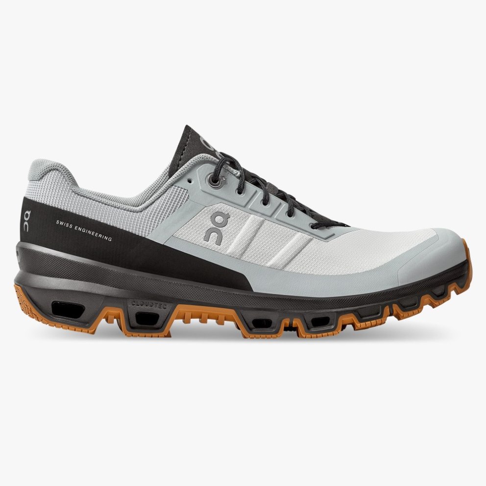 On Cloudventure Men\'s Hiking Shoes Light Grey / Black | QAM401-CA
