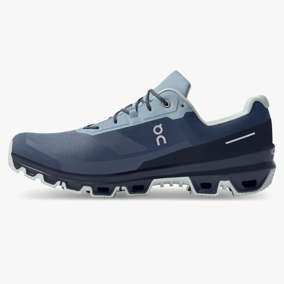 On Cloudventure Waterproof Men's Hiking Shoes Navy | EUR389-CA