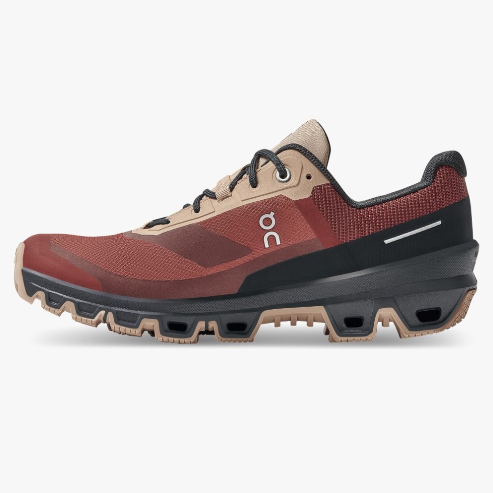 On Cloudventure Waterproof Women's Hiking Shoes Red | HQY809-CA