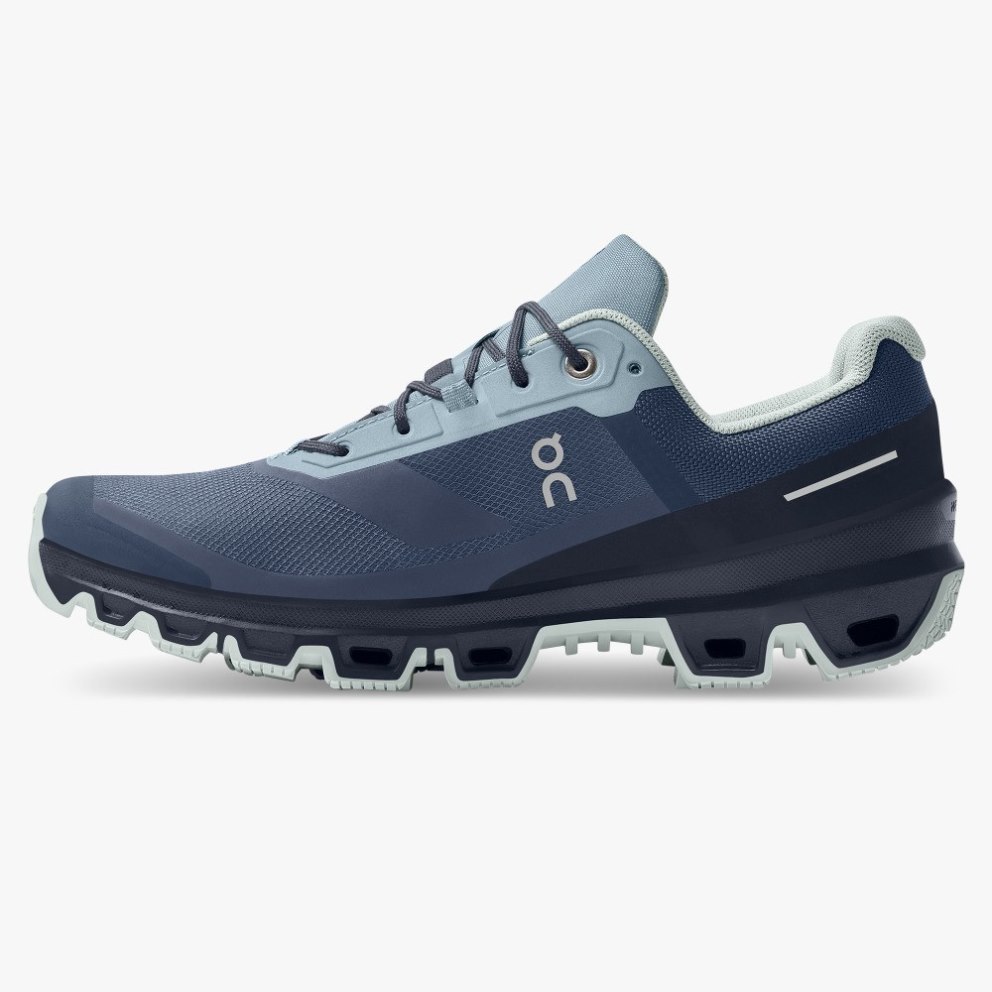 On Cloudventure Waterproof Women's Hiking Shoes Navy | VGH128-CA