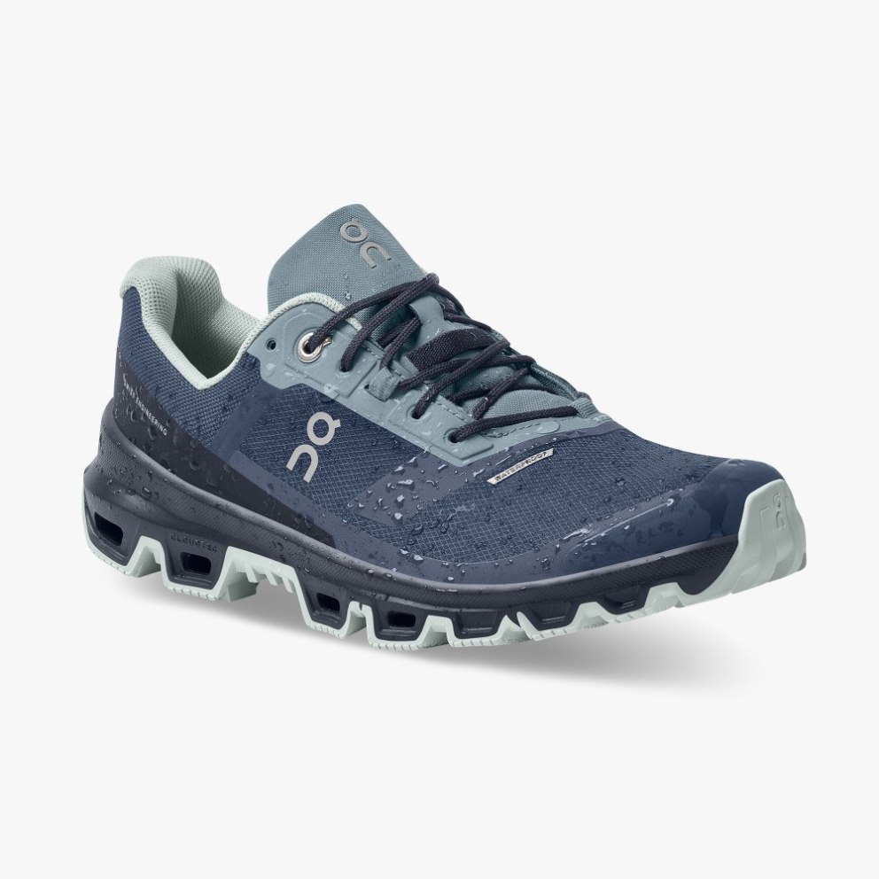 On Cloudventure Waterproof Women's Hiking Shoes Navy | VGH128-CA