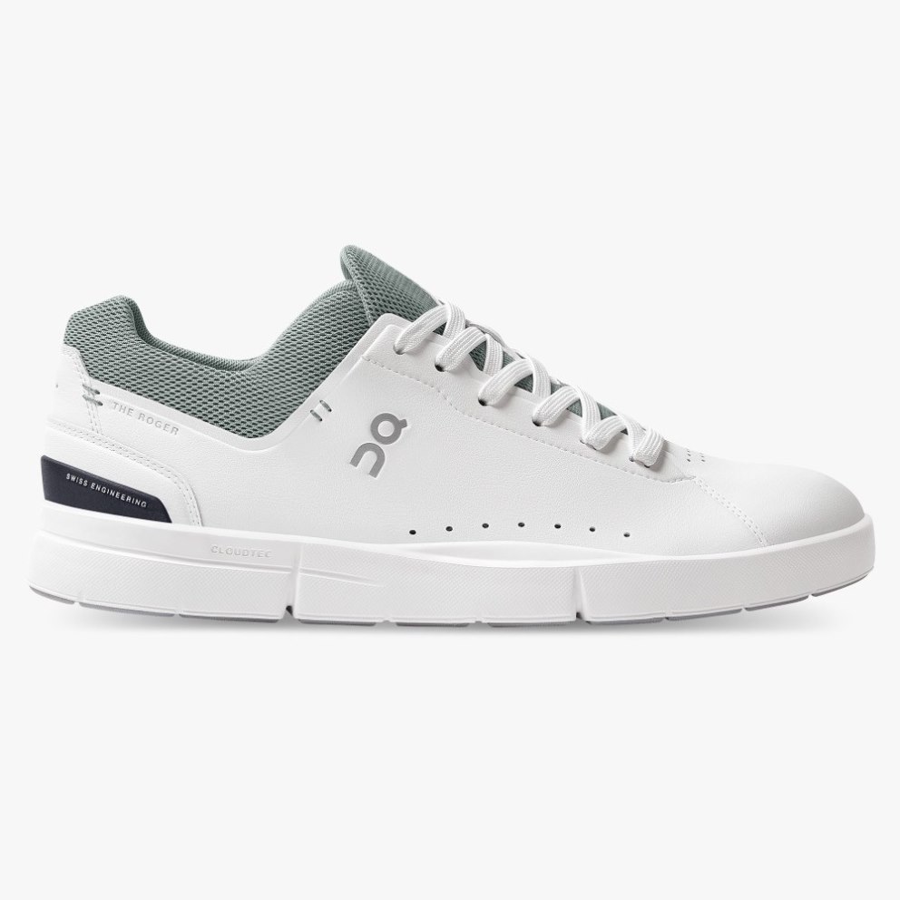 On Cloud THE ROGER Advantage Men\'s Sneakers White / Olive | HWX970-CA