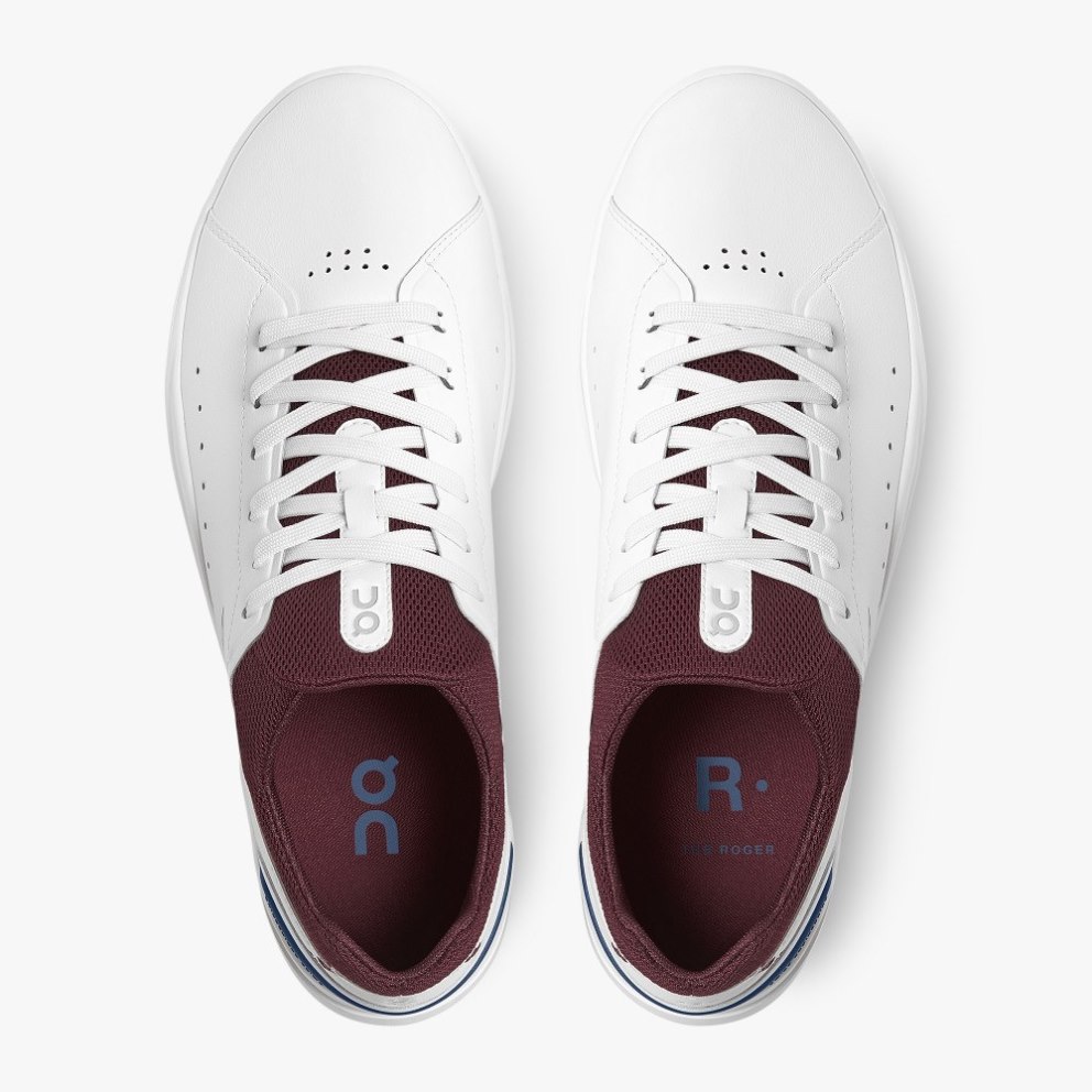 On Cloud THE ROGER Advantage Men's Sneakers White / Burgundy | HYL068-CA