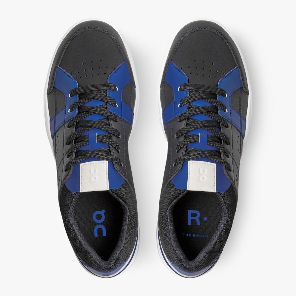 On Cloud THE ROGER Clubhouse Men's Sneakers Black / Blue | IOB487-CA