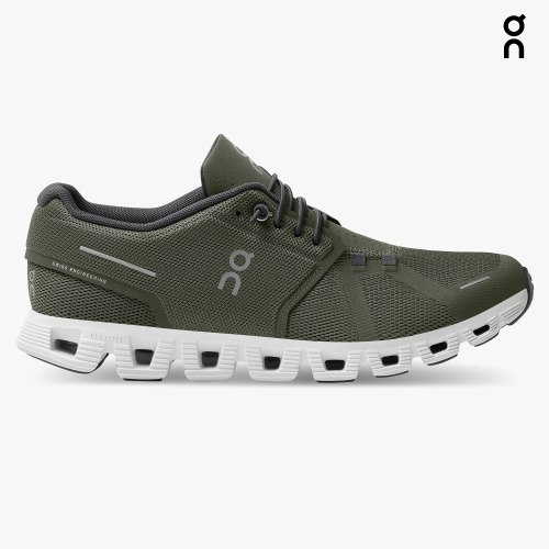 On Cloud 5 Men's Sneakers Olive | HLJ573-CA