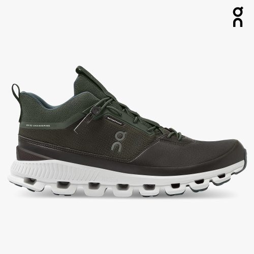 On Cloud Hi Waterproof Men's Sneakers Black / Olive | VAL089-CA