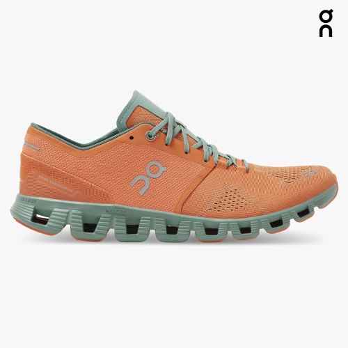 On Cloud X Men's Training Shoes Orange / Mint | BCD473-CA