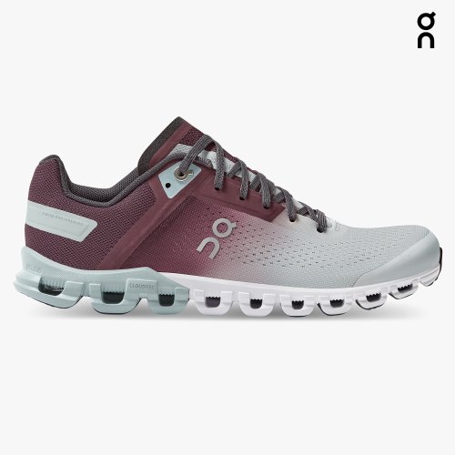 On Cloudflow Women's Running Shoes Burgundy / Mint | ERN870-CA