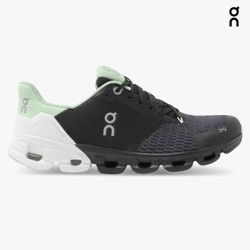 On Cloudflyer Wide Women's Sneakers Black / Mint / White | URH893-CA