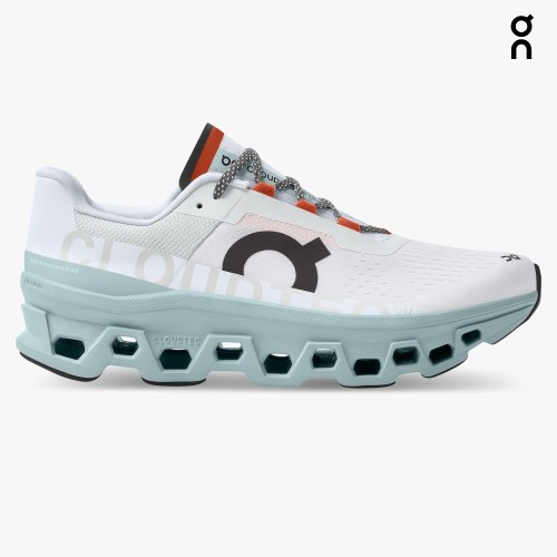 On Cloudmonster Men's Running Shoes White / Blue | PDE706-CA