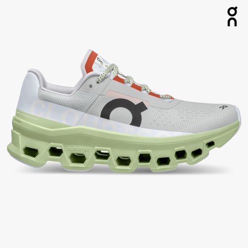 On Cloudmonster Women's Running Shoes Light Grey / Mint | ZNK240-CA